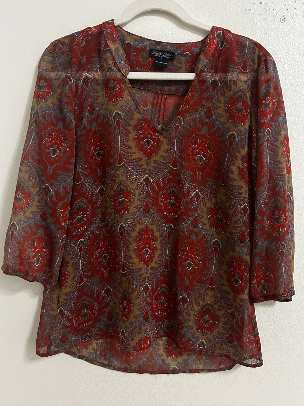 Lucky Brand sheer printed top